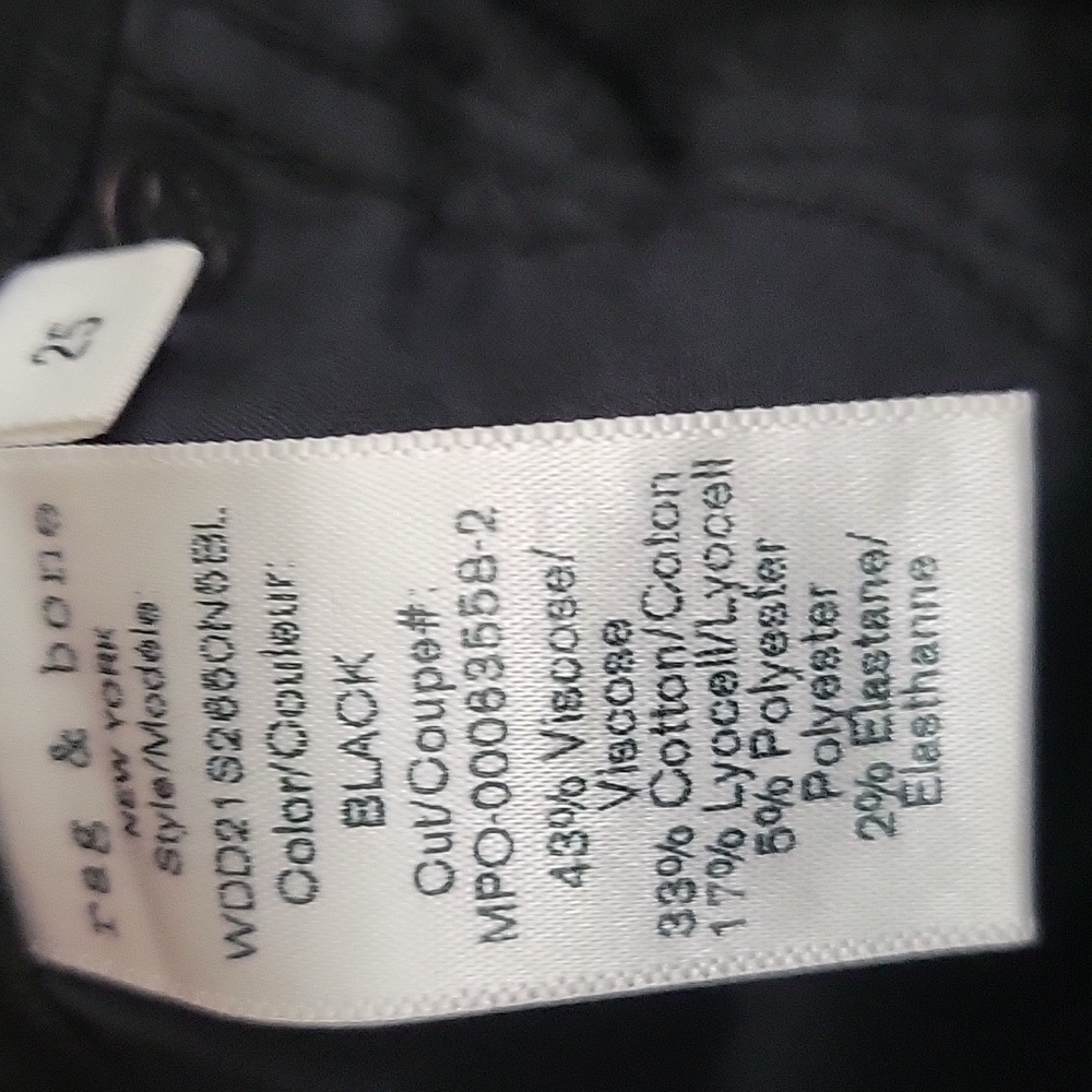 Rag & Bone Black Cate Mid Rise Skinny Jeans - Picture 4 of 4